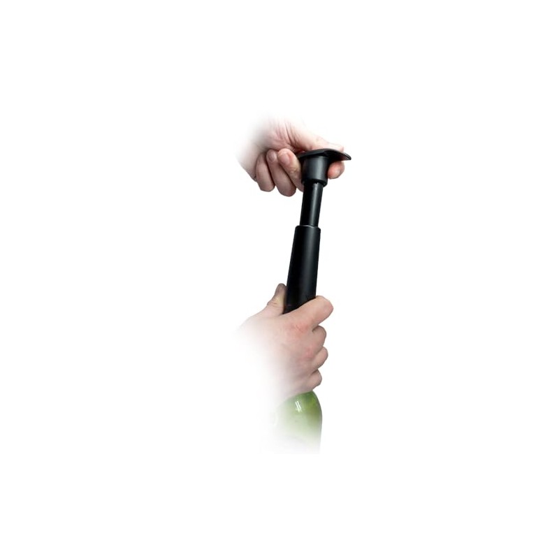 Manual vacuum pump with sound indicator, includes 4 stoppers with