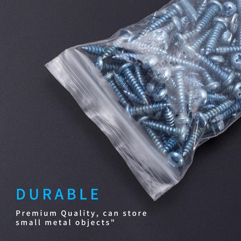 600 PCS Small Plastic Bags, Assorted Sizes, Mini Baggies, Transparent
