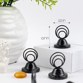 Framendino, 12 Pack Wire Picture Holders for Tables Metal Table Number Stands Place Card Holder Short Photo Menu Tabletop Clip Black