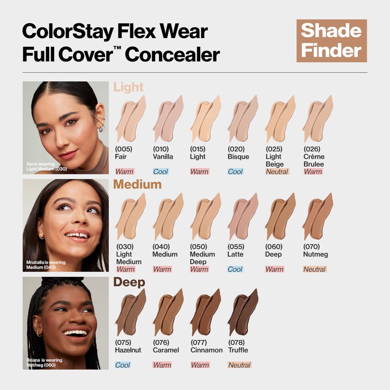 REVLON ColorStay Flex Wear Full Cover Concealer 100% Long-Lasting Coverage