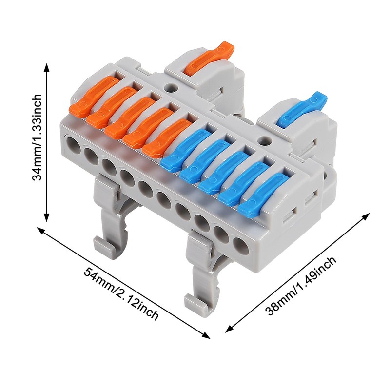 AITRIP 10pcs DIN Rail Terminal Blocks, DIY Splicing Wire Connectors
