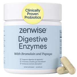 Zenwise - Probióticos y prebióticos digestivos - Alivio de la digestión y la hinchazón para mujeres y hombres, absorción de lactosa con amilasa y...  