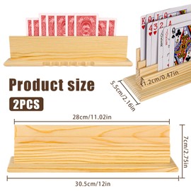 Rzspher Pack of 2 Card Holder Children, Playing Card Holder, Playing Card Stand Made of HOL, Hands-Free Card Stand, for Hands Poker Holder for Children, Seniors, Adults, Disabled