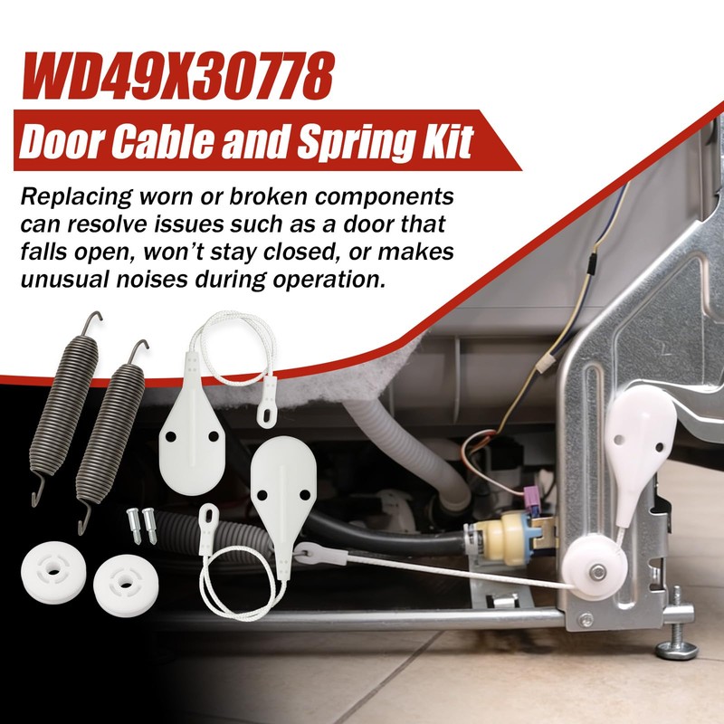 WD49X30778 Door Cable and Spring Kit for GE, Hotpoint, Haier