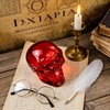 QIANCHANG 2.5" Red Crystal Skull Figurines for Halloween/Day of the