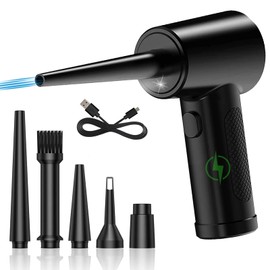 LKUWEE Aire Comprimido para PC - Reutilizable Aire Comprimido Plumero Electrico, 51000 RPM 3 Speeds 6000 mAh Sopladora de Aire, Soplador de Aire para la Limpieza de Huecos, Ordenador