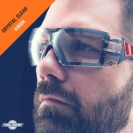 ToolFreak Rip Out Safety Glasses for Work and Sport, Feature Clear Wraparound Lenses with Foam Padding, Impact and UV Protection Rated EN166 & EN170, Includes Carry Pouch