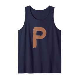Creative Bold Leather Letter P - Design - Alphabet - Marker Tank Top