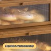 Furshus Double Layer Bamboo Bread Box for Kitchen Counter,Bread Holder,Countertop
