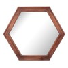 Stonebriar Decorative 24" Hexagon Wall Mirror with Redwood Frame and
