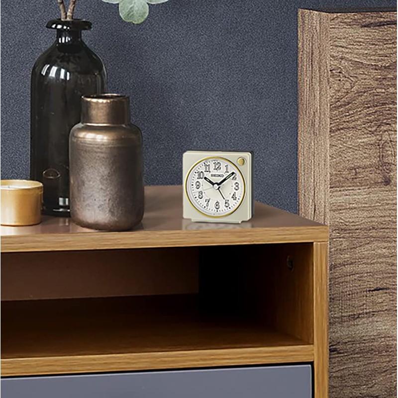 Seiko Fuji II Bedroom Alarm Clock, Pearl White