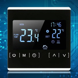 Peakloong Smart LCD Touchscreen Thermostat for Home Programmable Electric Floor Heating System AC 85-240V