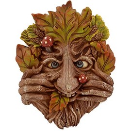 Fiesta Studios Cheeky Mouth Treant Face Wall Plaque Garden Greenman Decorative Gift Decor. 17cm
