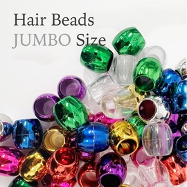 Donna Hair Beads Jumbo Size 15mm for Bracelet Making Kit - Includes Pony Beads and Clay Beads for Versatile Crafting, 1PC METALLIC ASST COLOR