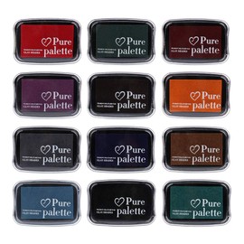 Dizdkizd Ink Pad Set, European Vintage Color Pigment Ink Pad, 12 Colors High Ink Quantity Stamp Pads for Rubber Stamps, Paper, Scrapbooking, Wood Fabric and Craft Supplies