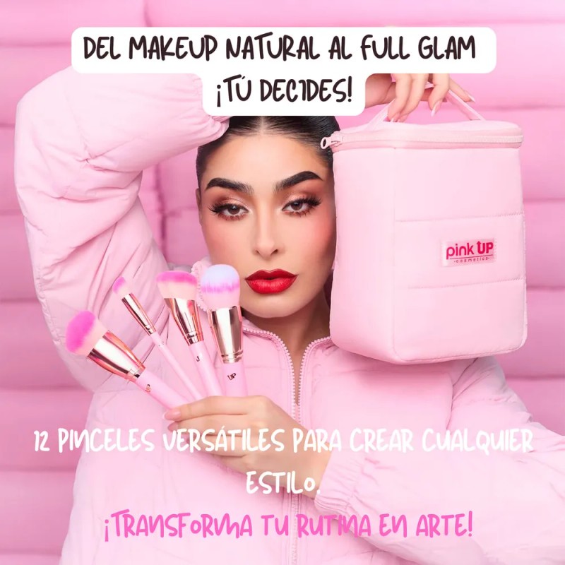 Set de 12 brochas de maquillaje Pink Up Pink Brushes