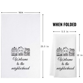 ZJXHPO Housewarming Gift Neighbor Gift New Home Kitchen Towel Welcome to The Neighborhood Tea Towel New Neighbor Dish Towel (Neighborhood Towel)
