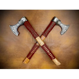 SHINY CRAFTS-Norse Viking Axe Camping Hatchet Berserker Axes-Viking Axe Hatchet Throwing Axes Hand Axe Gifts for him Wood Working Tool Viking Gifts for Men Tomahawk Bearded Axe (VBA 17)