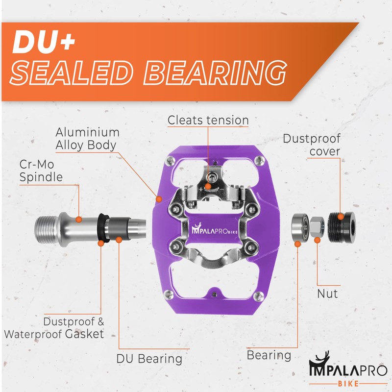 IMPALAPRO - Dual Function Bicycle Flat Pedals and SPD Pedals