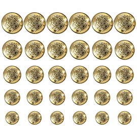 30 Pcs of Gold Buttons for Blazer, 5 Sizes of Vintage Buttons, Elegant and Simple, Widely Applicable to All Kinds of Clothing Bags DIY Decoration
