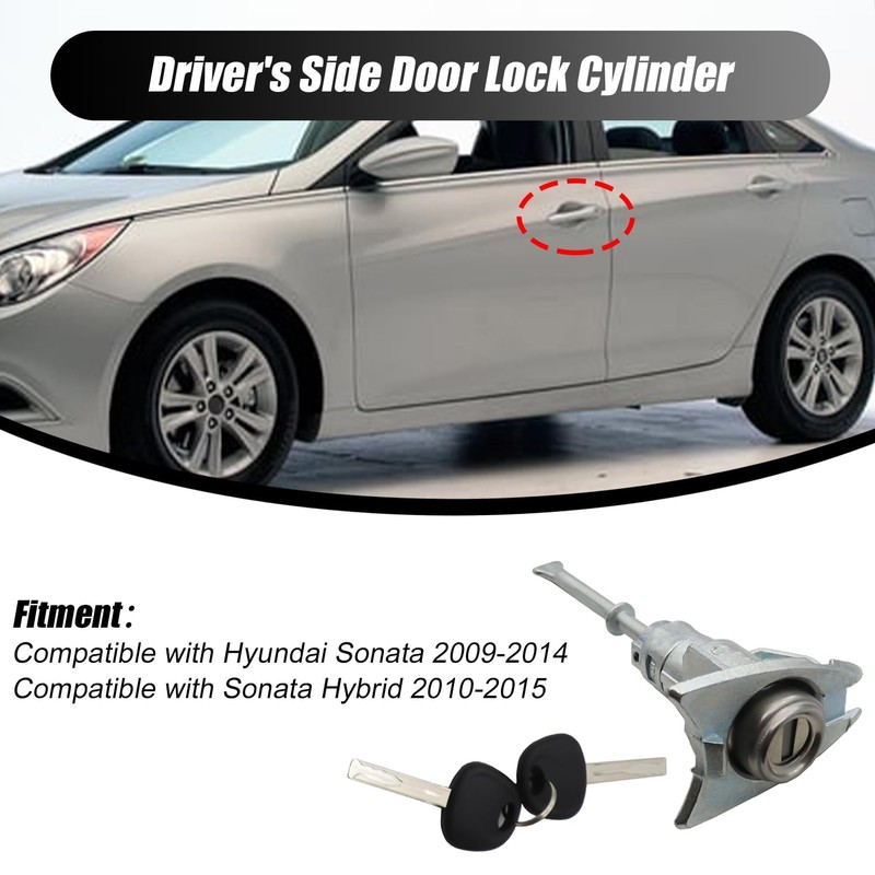 XQSMWF Left Driver Door Lock Cylinder 2 Keys Compatible with