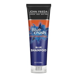 John Frieda Blue Crush para Castañas Shampoo Azul| Neutraliza los Tonos Cobrizos| Shampoo Matizante para Cabello Castaño Natural y Teñido| 8.3 Onzas