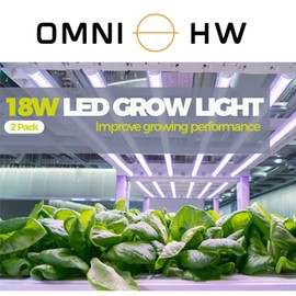 LED Grow Lights, 4ft, 2 x 18W, Super Bright, Full Spectrum Sunlight Plant Light, Grow Light Strips, Propagation Cloning Seedlings Budding - Fit for Growing Racks, Indoor Plants, Greenhouse - 2 Pack