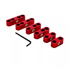 Lipstick Performance Red Billet Aluminum Spark Plug Wire Separators Fits wires 8mm-10mm