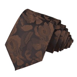 Men's Brown Chocolate Classic Skinny Silk Tie Luxury Dances Dating Funny Necktie