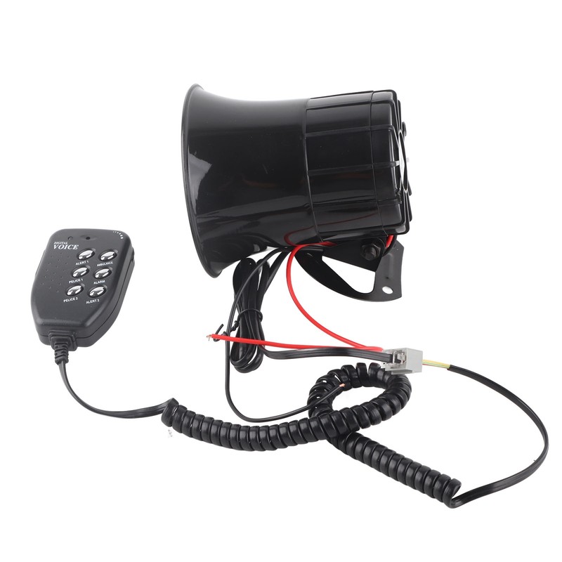 50W 120dB Car Loud Horn 6 Sounds Emergency Warning Alarm