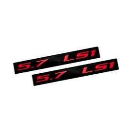 ERPART 5.7 LS1 RED on Black Highly Polished Real Aluminum Emblems Compatible with Chevy Chevrolet Pontiac Holden Special Vehicles Cadillac (Pack of 2)