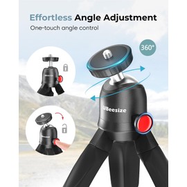 UBeesize Mini Tripod for Action Camera, RS-21 Portable Travel Vlog Tripod Stand, Mini Selfie Stick Tripod for Max/Osmo Action Camera