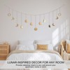 Moon Phase Wall Decor with LED String Light, 13 Gold