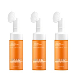 NEW - Veecent 150ml Turmeric + Kojic Acid Foaming Facial Cleanser + Silicone Brush Cleansing Skincare:_150ml*3
