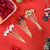 Smart Rice 4.7 Inch Bamboo Christmas Toothpicks for Appetizers -