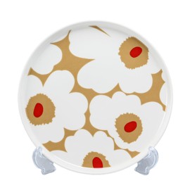 Marimekko 72864 072864 183 Unikko Unikko Plate, 7.9 inches (20 cm), White x Beige x Red