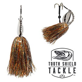 Tooth Shield Tackle [Get Bent Series] Musky Bucktail (Crawfish) Muskie Pike Double 9 Inline Spinner Musky Lures Baits Tackle