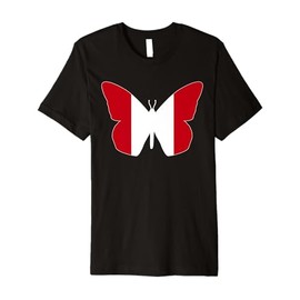Peruvian Flag Butterfly Peru Pride Premium T-Shirt