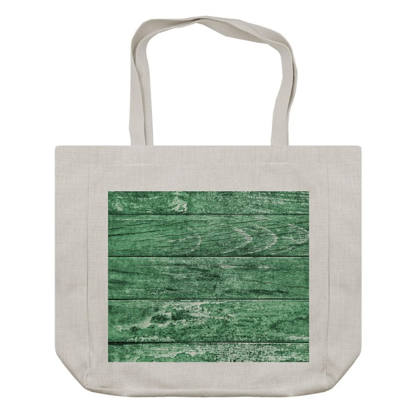 Ambesonne Celtic Green Shopping Bag, Rotten Knotted Cracked Look Rustic