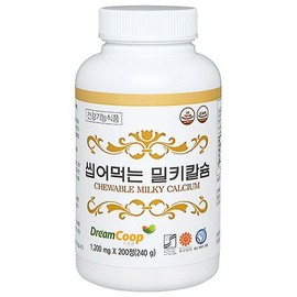 Seoul Pharmacist Credit Union Chewable Milky Calcium 200 tablets × 1 / 서울약사신협 씹어먹는 밀키칼슘 200정 × 1개
