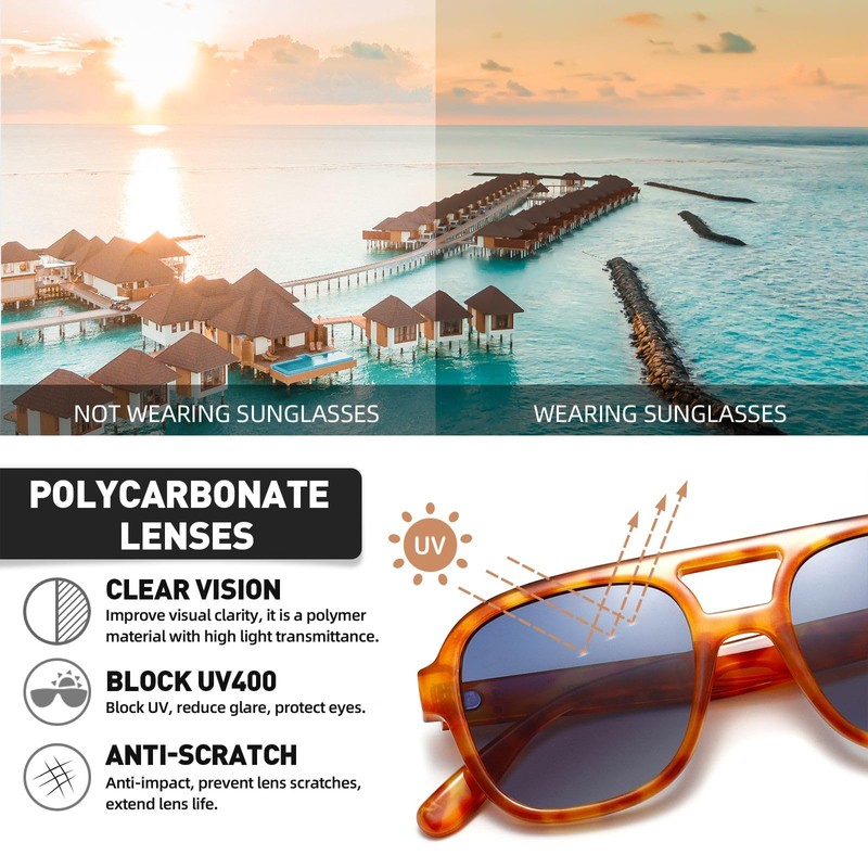 Retro Sunglasses for Women Men Classic 70s Vintage Trendy Aviator