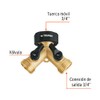 Truper AD-2X, Conector "Y" fundido en latón, válvula de cierre