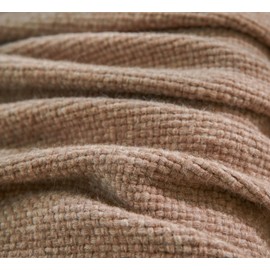 Esterra Luxury Alpaca Blanket Throw with Elegant Hand-Knotted Tassels, Cozy, Warm, and Hypoallergenic Alpaca Merino Wool Throw Blanket for Couch, Bed and Home Décor, Heather Camel, 50x60 Inches