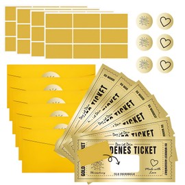 28 Pieces Scratch Voucher Supporting Products, Golden Ticket Voucher Scratch, with Fillable Golden Ticket, for Christmas, Birthdays, Travel and Movies, Scratch Cards Gift Ideas for Girlfriends Family