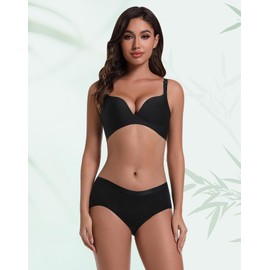 INNERSY Women's Period Underwear Mid Rise Absorbent Pregnancy Panties 3 Pack(XX-Large,Black)