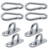 8PCS Oblong Pad Eye Plate Spring Snap Hook Carabiner Set