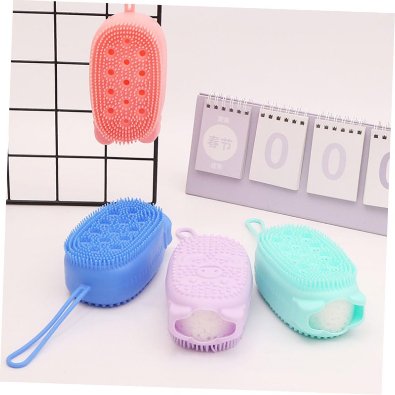Gogogmee Gentle Back Shower Brush Double-sided Body Scrubber Exfoliating Function