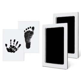 VIYNRAN Baby Handprint and Footprint Kit, 3 in 1 Large Safe Inkless Kit Clean Touch Handprint Ink Pad with 2 Imprint Cards, Pet Paw Print, Non-Toxic for Newborn Infant Hand and Foot Stamp (2 Pack)