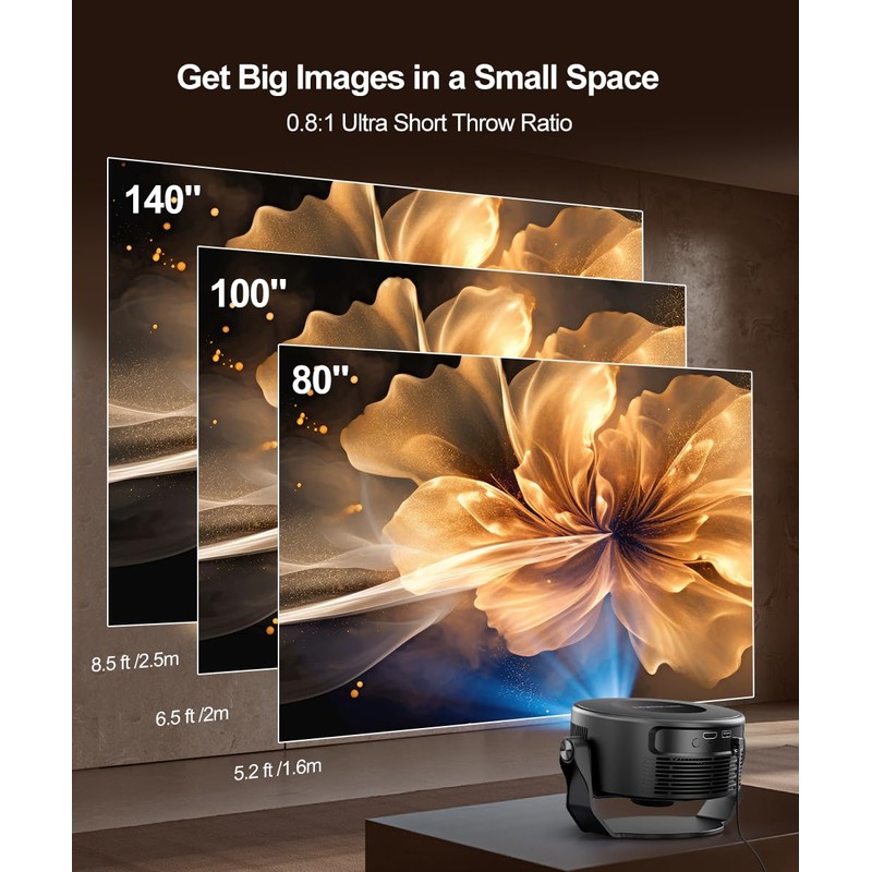Magcubic Smart Projector 2K Support, Portable Projector with WiFi 5