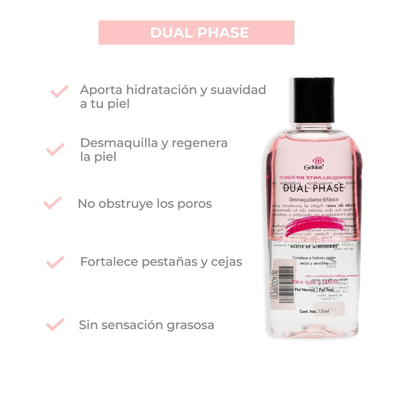 Gelden - Desmaquillante Bifásico con Extracto de Almendras Para Ojos